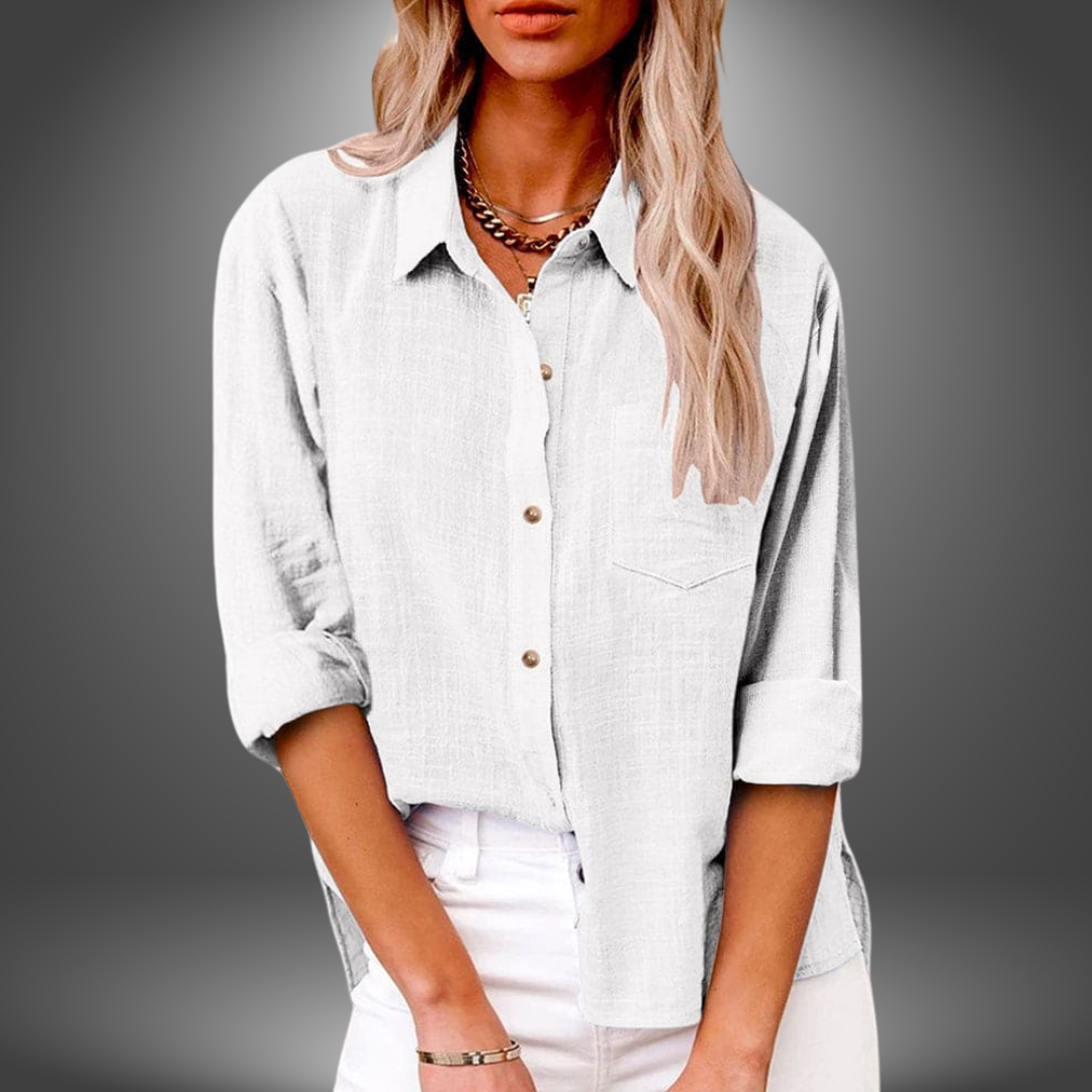 Seren | Blouse femme boutonnée en lin léger, aérienne et confortable