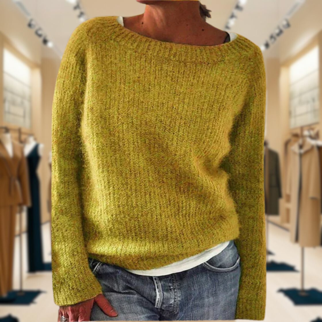 Madeleine | Pull femme classique en laine douce, maille respirante coupe décontractée