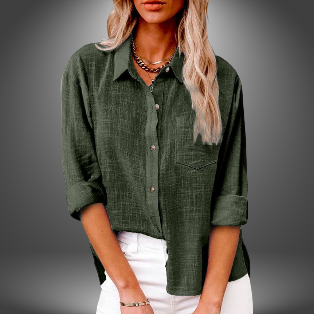 Seren | Blouse femme boutonnée en lin léger, aérienne et confortable