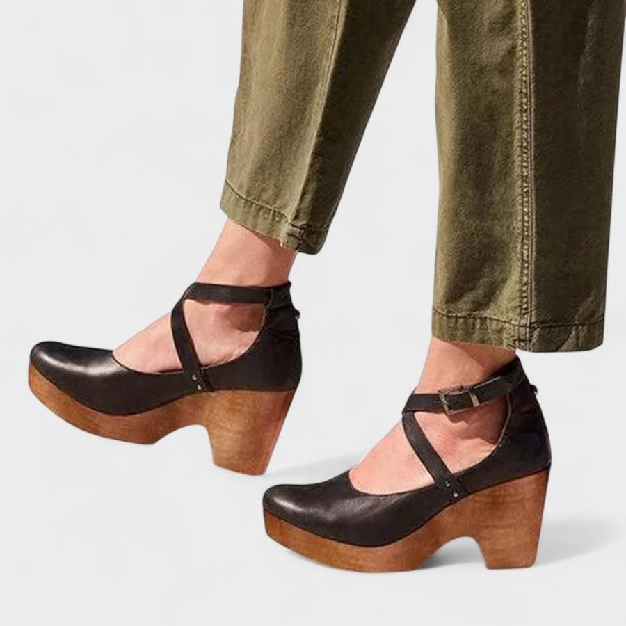 Bernadette | Sandales compensées femme, semelle rembourrée design classique