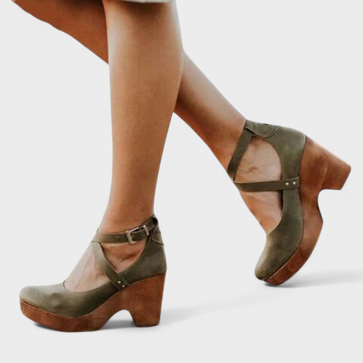 Bernadette | Sandales compensées femme, semelle rembourrée design classique