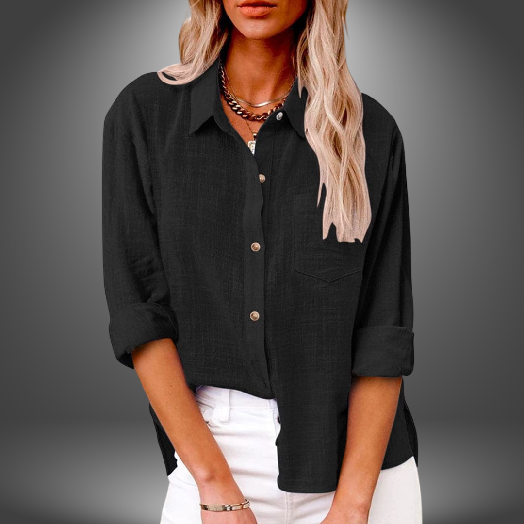Seren | Blouse femme boutonnée en lin léger, aérienne et confortable