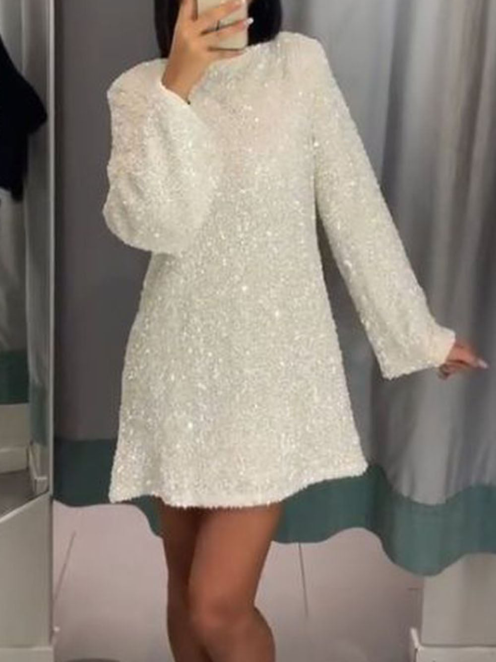 Maëlle | Robe pull courte femme en maille texturée, coupe confortable