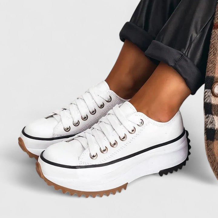 Eveloise | Baskets femme à plateforme, toile et cuir durables pour la marche