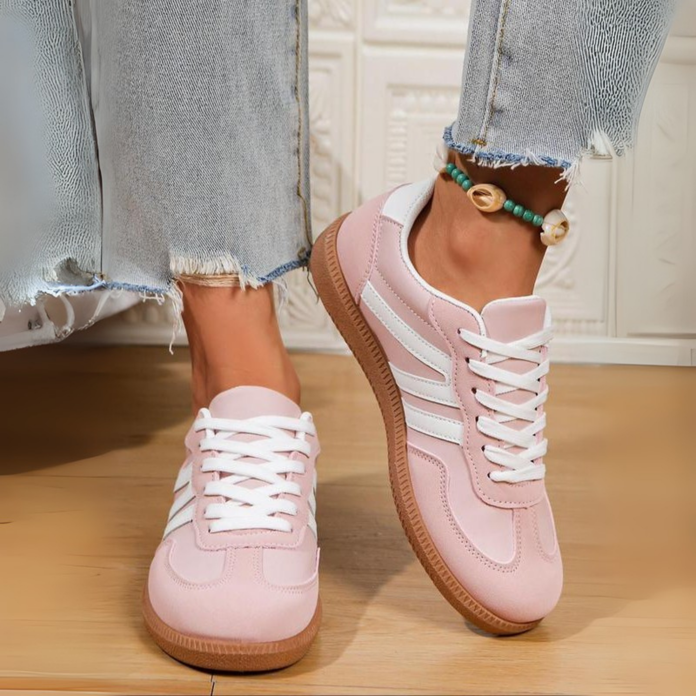 Fuche | Baskets femme confortables à lacets, antidérapantes pour la marche