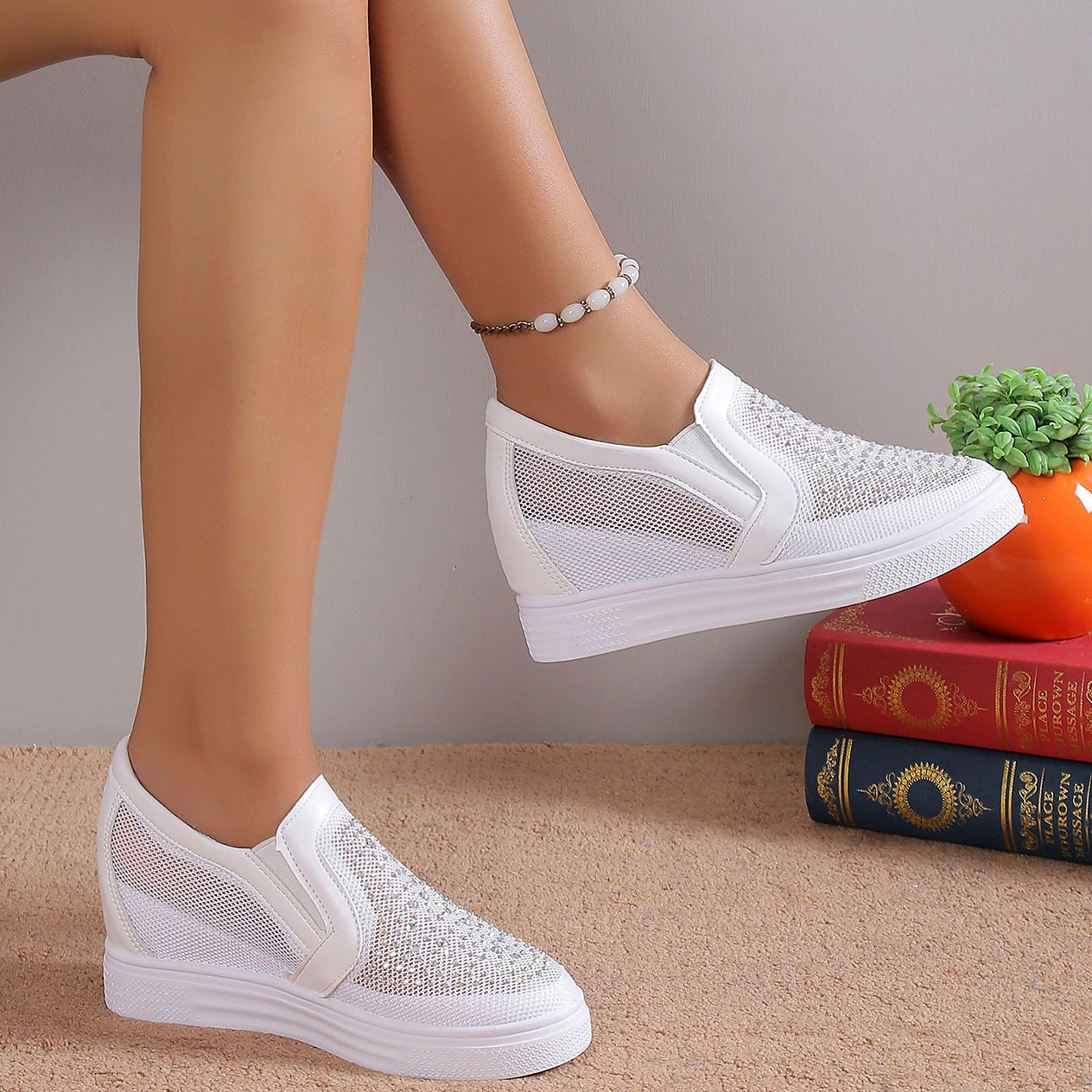 Sabrina | Baskets femme étincelantes modernes, tendance pour la marche