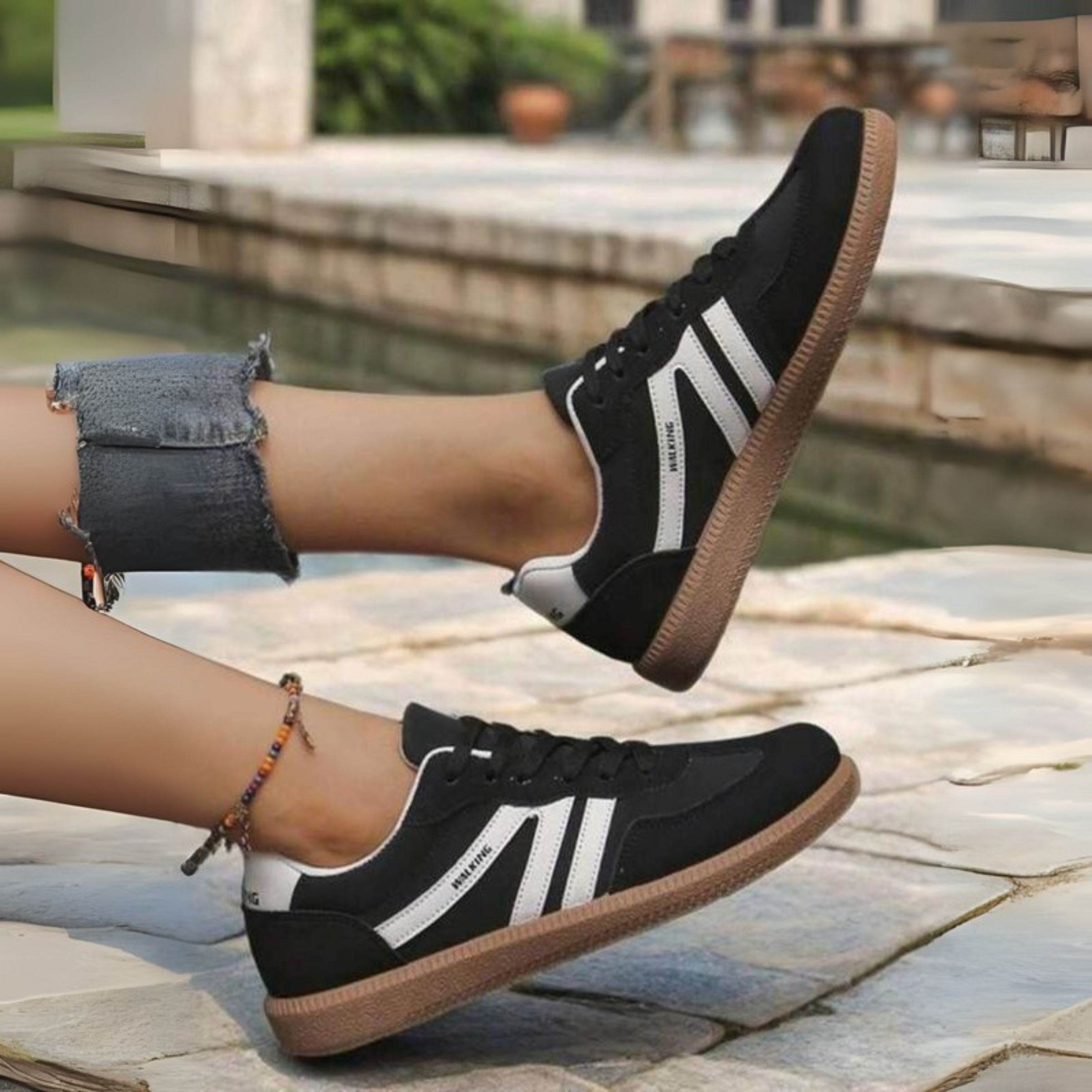 Fuche | Baskets femme confortables à lacets, antidérapantes pour la marche