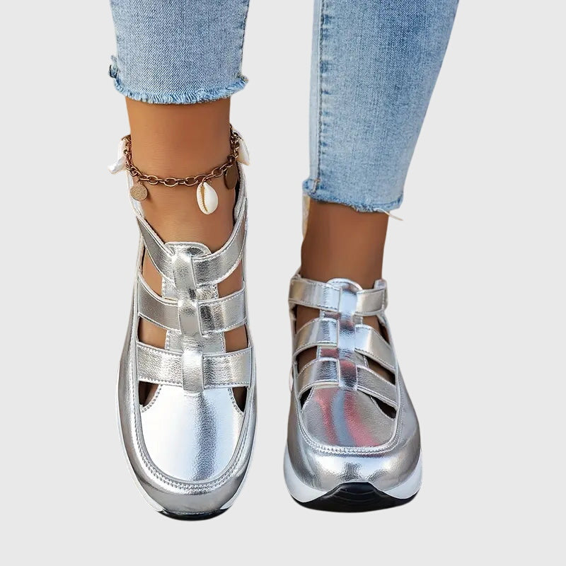 Orlina | Sandales-baskets femme confortables, semelle rehaussée pour l'été