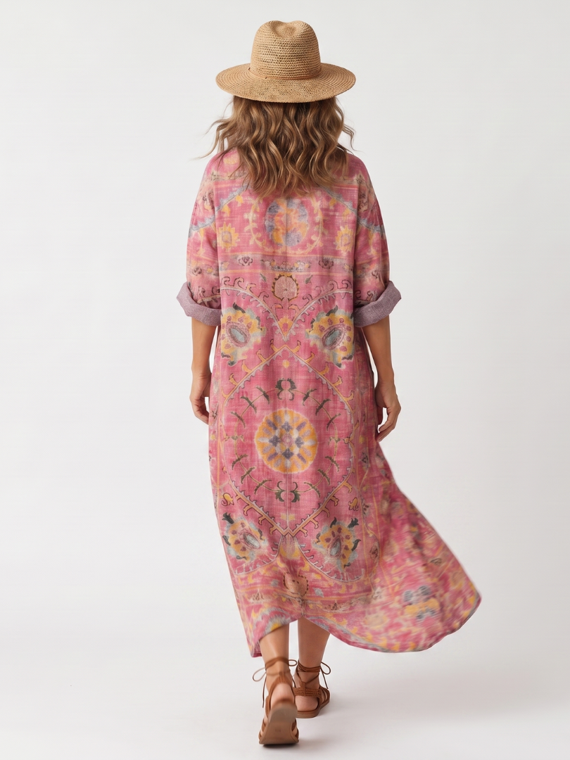 Tilda | Robe midi femme décontractée à poches, imprimé abstrait