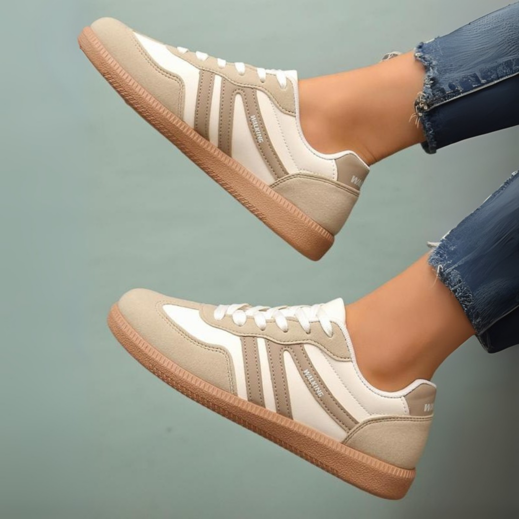 Fuche | Baskets femme confortables à lacets, antidérapantes pour la marche