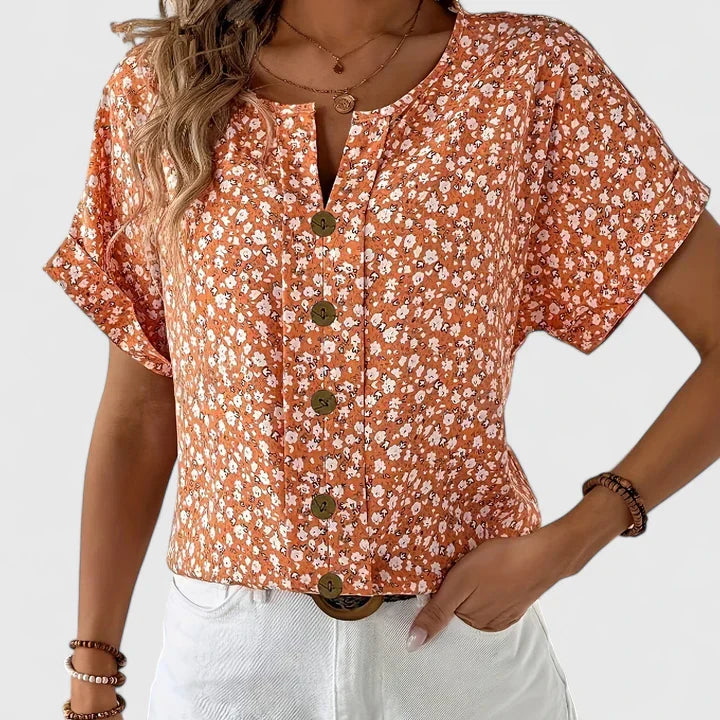 Celina | Blouse femme boutonnée aérienne, légère pour tous les jours