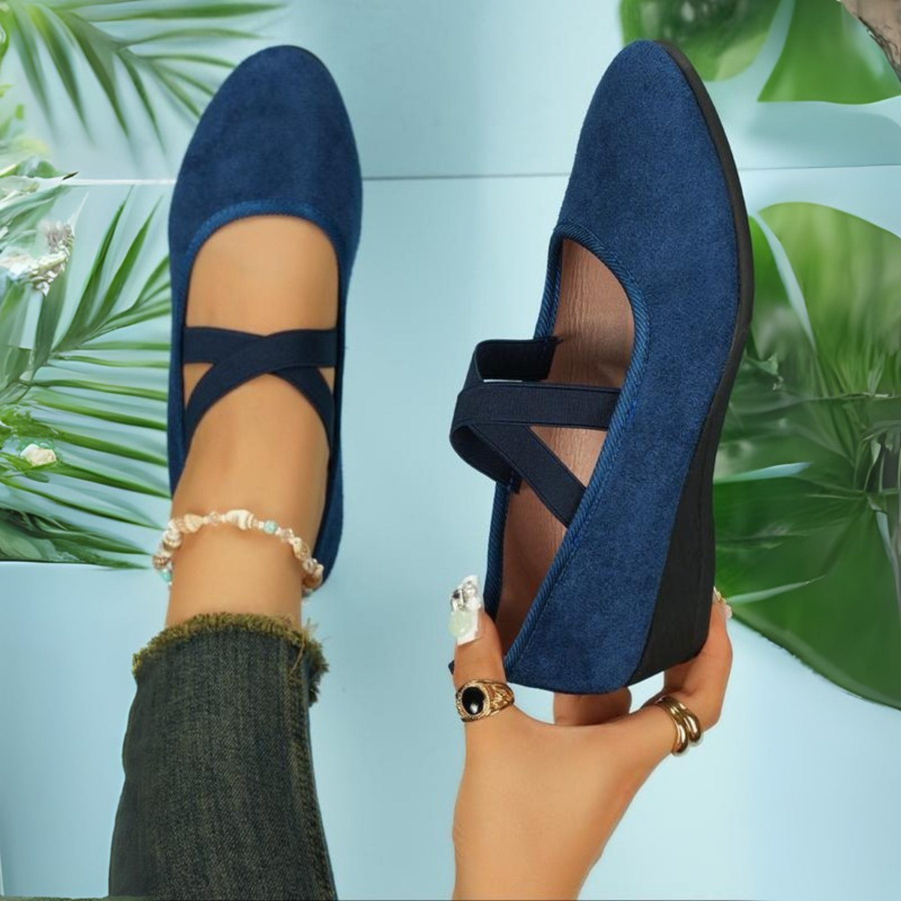 Angel | Sandales compensées femme fermées, à enfiler confortables