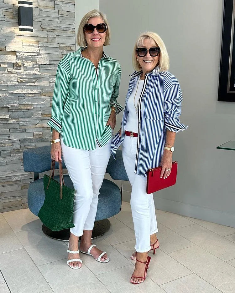 Diane | Blouse femme rayée douce, flatteuse et fluide au quotidien