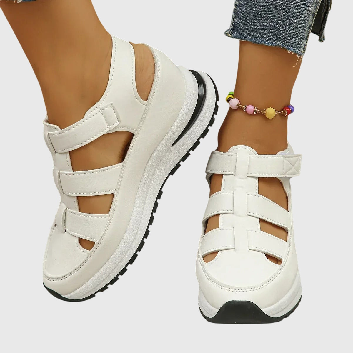 Orlina | Sandales-baskets femme confortables, semelle rehaussée pour l'été