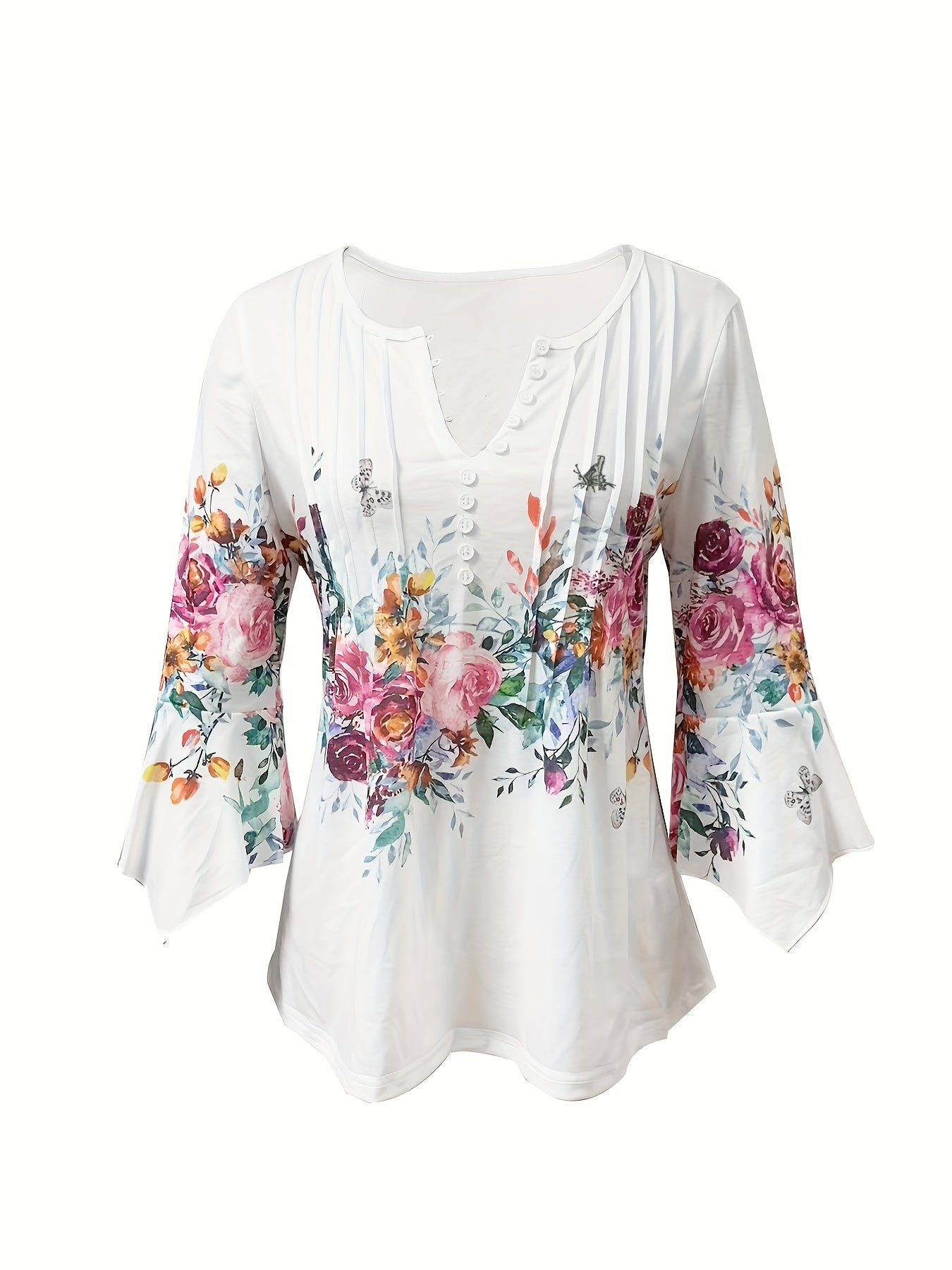 Janet | Tunique femme imprimé floral, légère respirante et chic