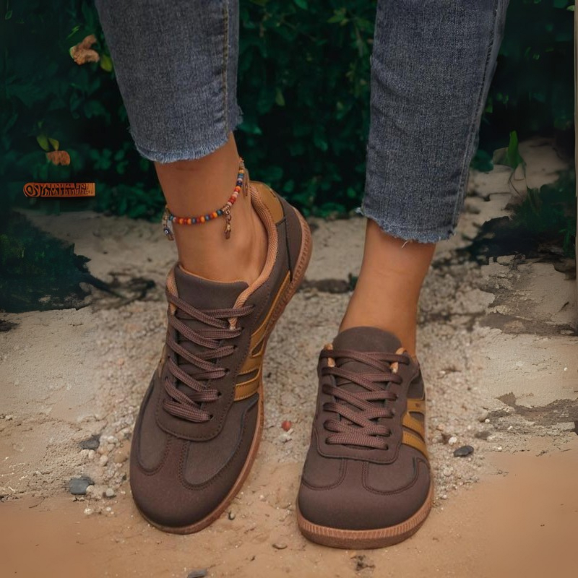 Fuche | Baskets femme confortables à lacets, antidérapantes pour la marche