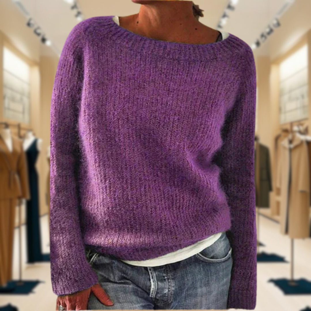 Madeleine | Pull femme classique en laine douce, maille respirante coupe décontractée