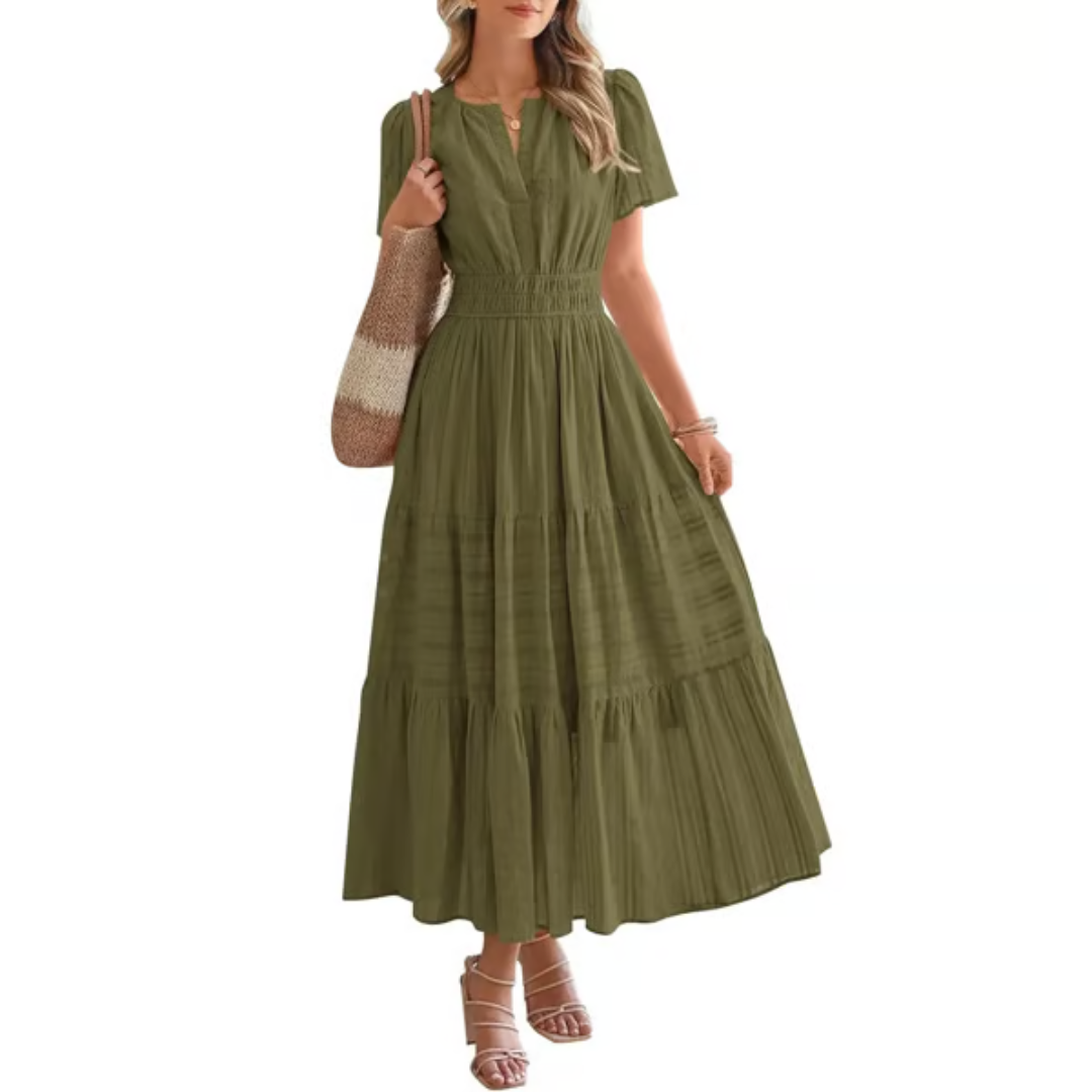 Alina | Robe femme fluide légère manches longues, look décontracté chic au quotidien