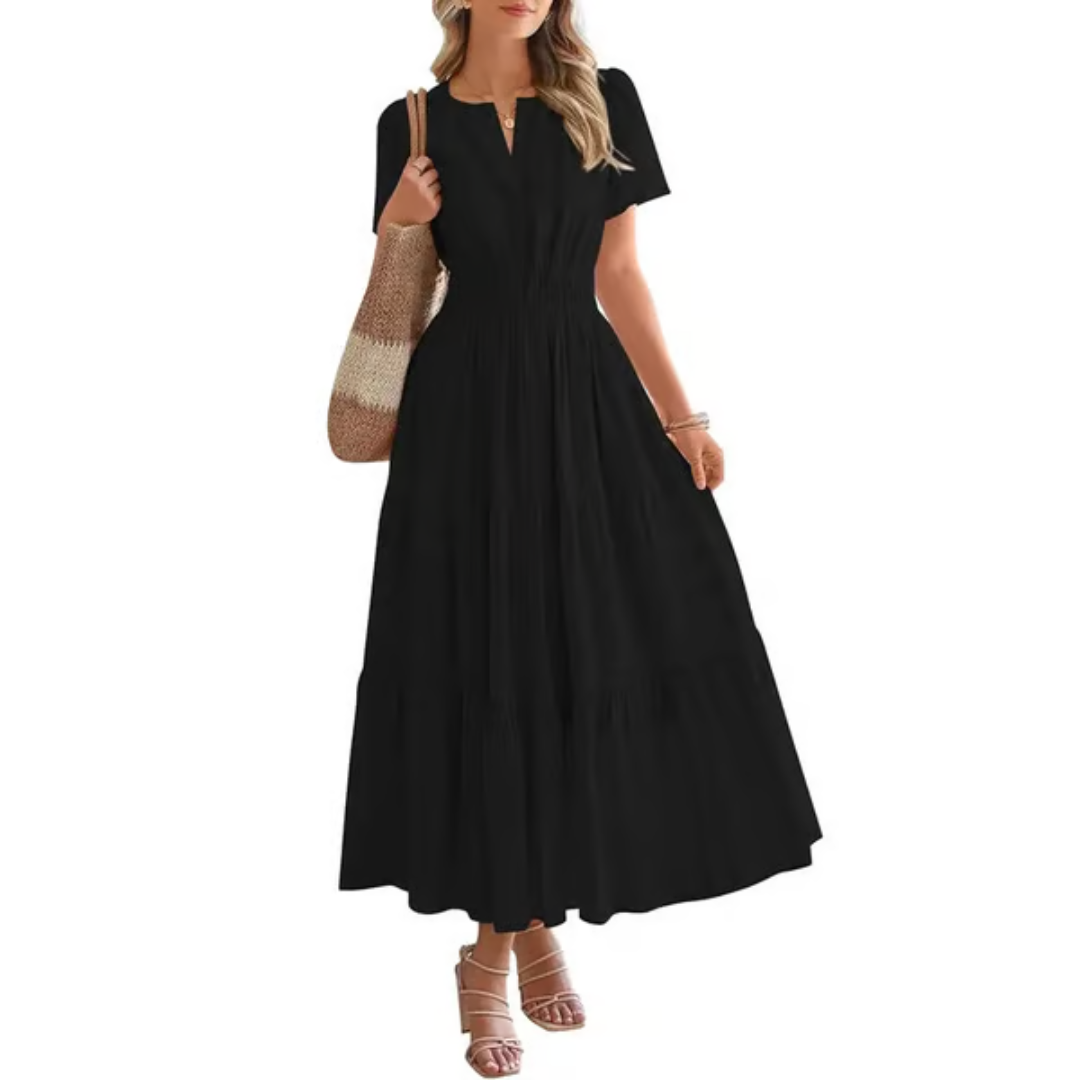 Alina | Robe femme fluide légère manches longues, look décontracté chic au quotidien
