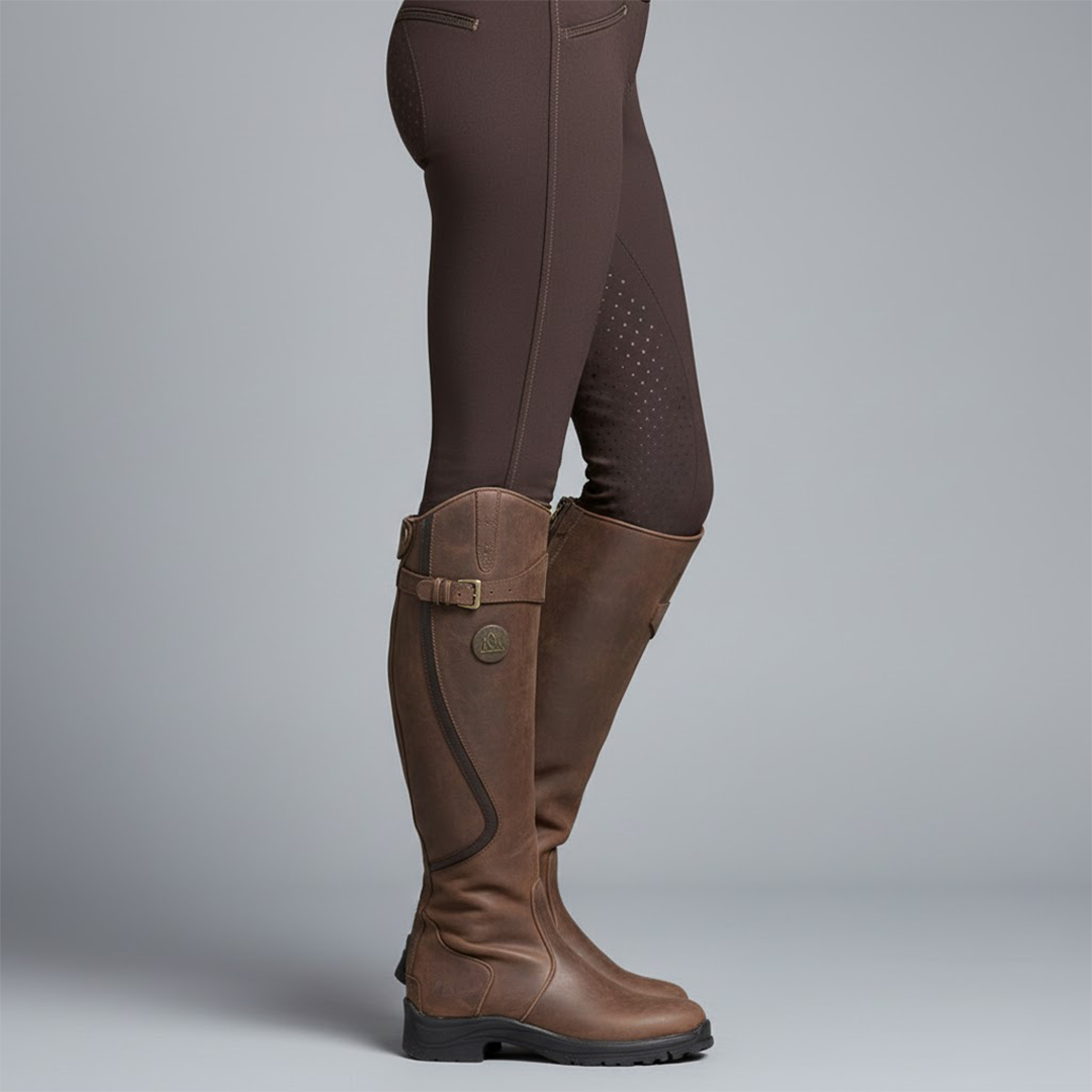 Bottes Cavalières Femme Hautes Imperméables à Enfiler