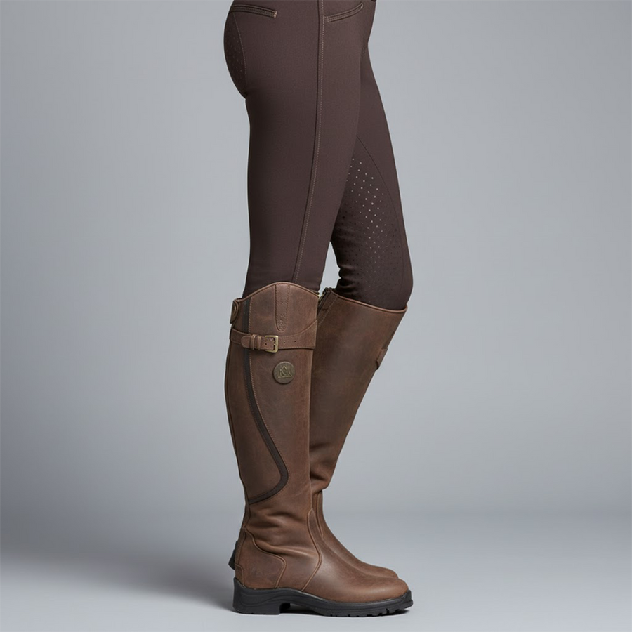 Bottes Cavalières Femme Hautes Imperméables à Enfiler