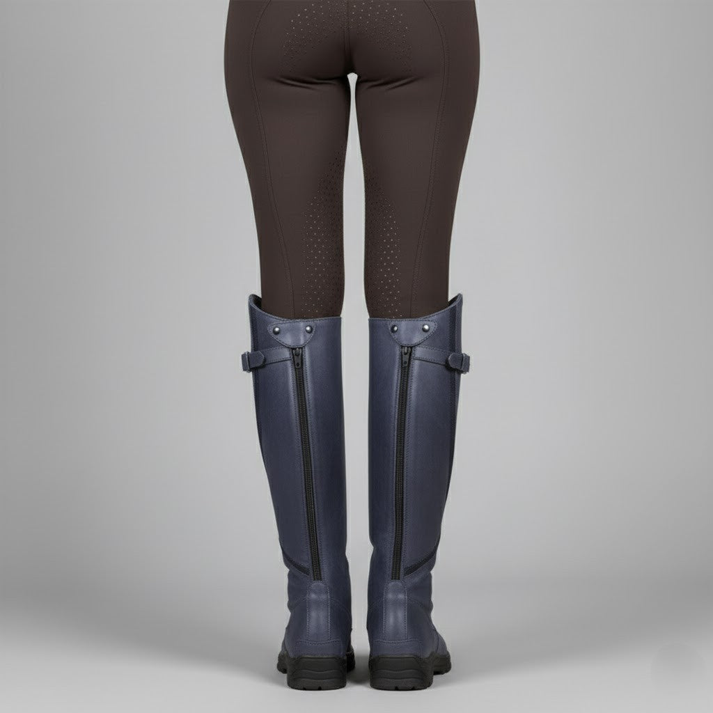 Bottes Cavalières Femme Hautes Imperméables à Enfiler