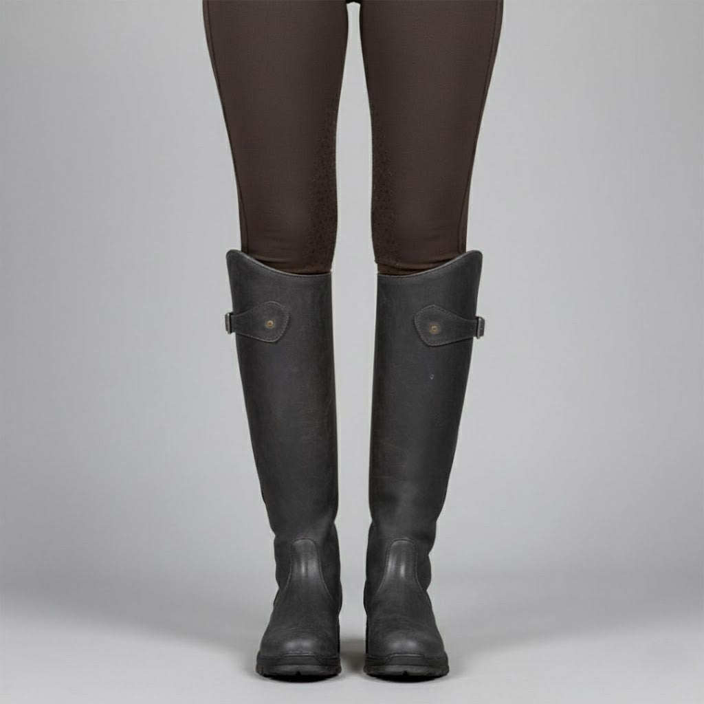 Bottes Cavalières Femme Hautes Imperméables à Enfiler