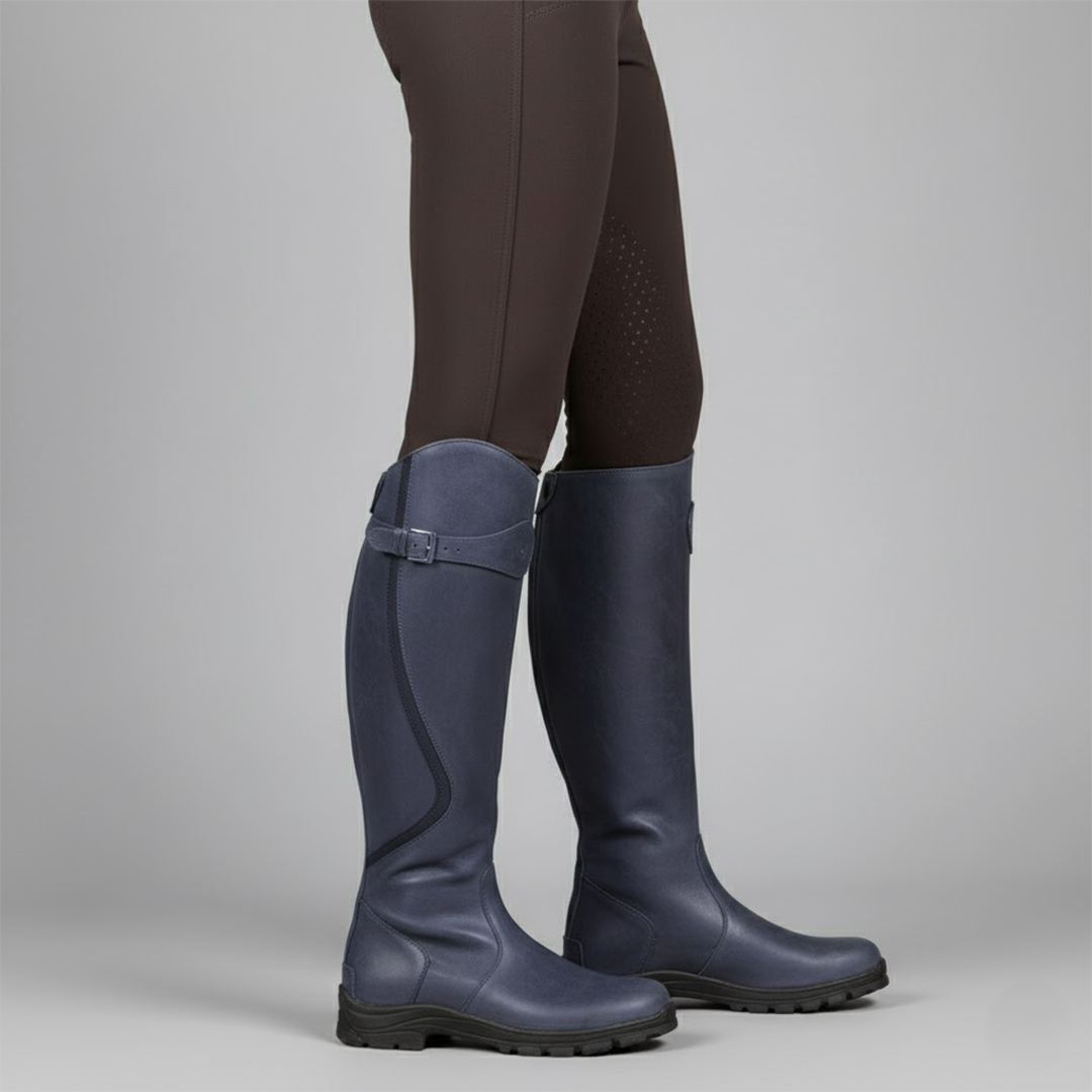 Bottes Cavalières Femme Hautes Imperméables à Enfiler