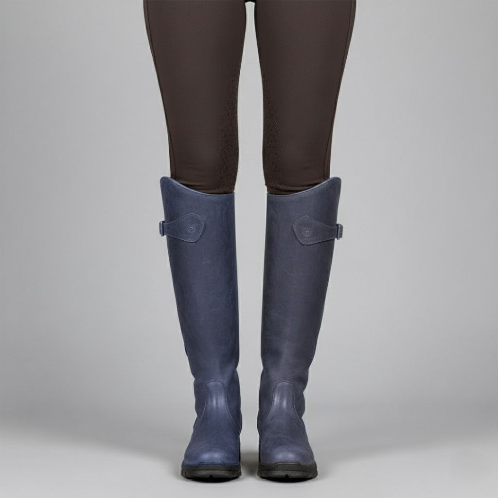 Bottes Cavalières Femme Hautes Imperméables à Enfiler