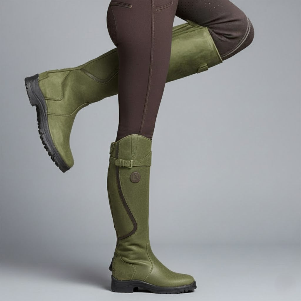 Bottes Cavalières Femme Hautes Imperméables à Enfiler