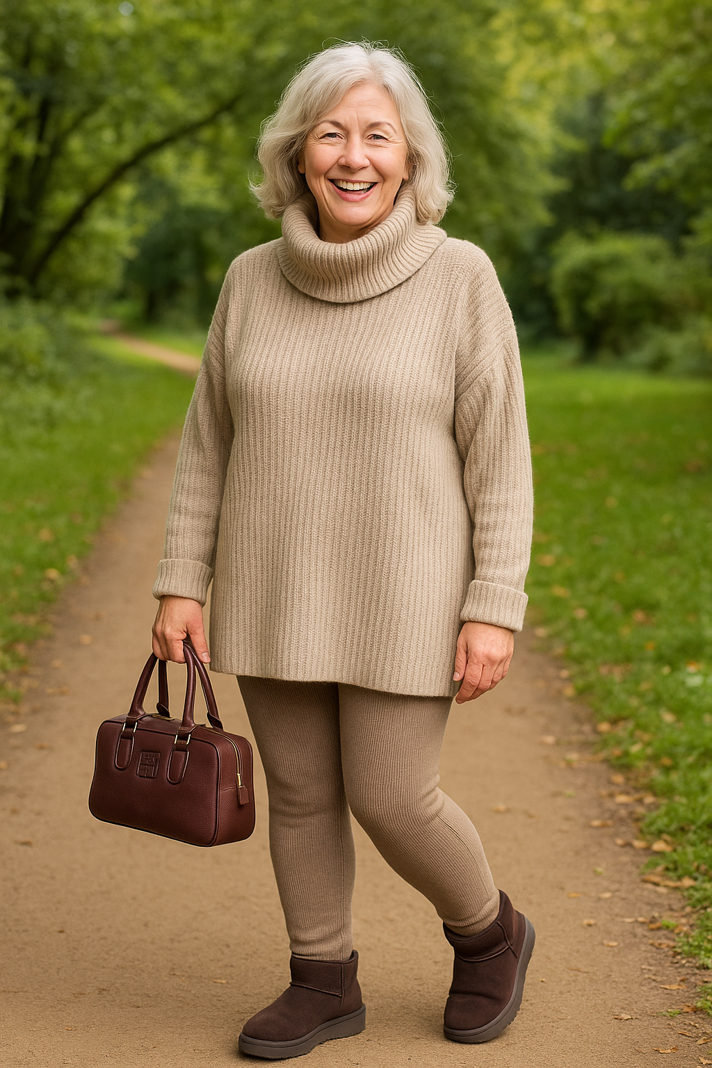 Rowena | Robe pull femme col roulé chaude en maille douce, sans compression