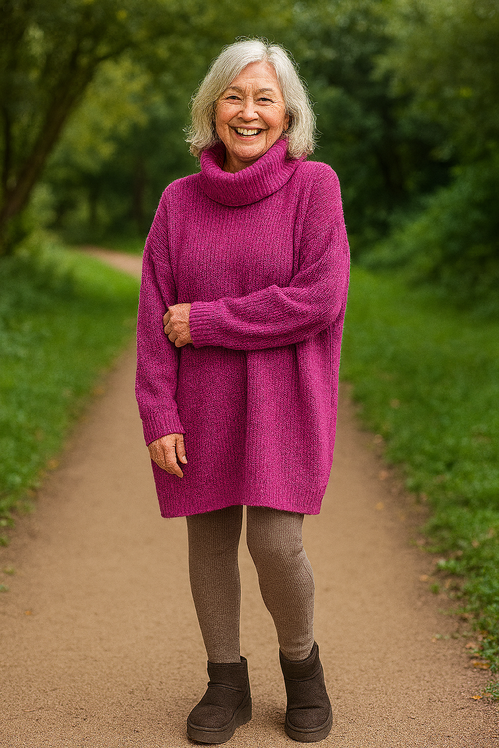 Rowena | Robe pull femme col roulé chaude en maille douce, sans compression