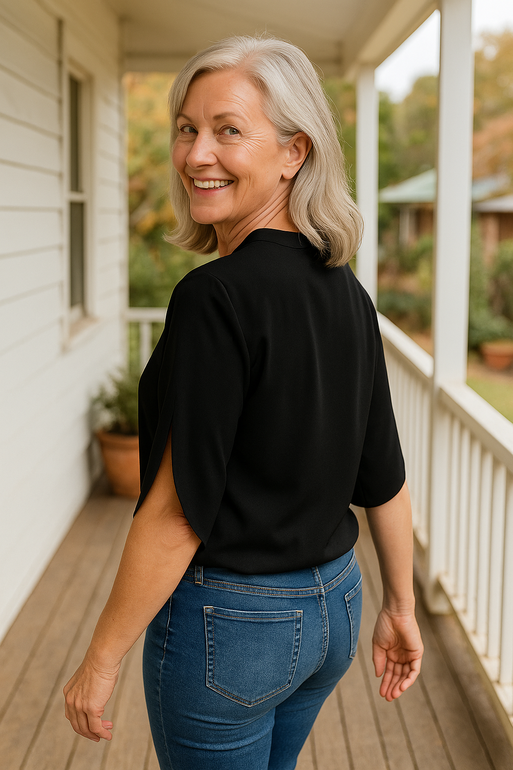 Ninon | Blouse femme fluide légère en polyester respirant, pour le travail et l'été