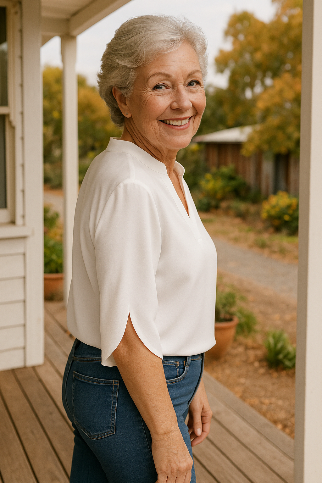 Ninon | Blouse femme fluide légère en polyester respirant, pour le travail et l'été