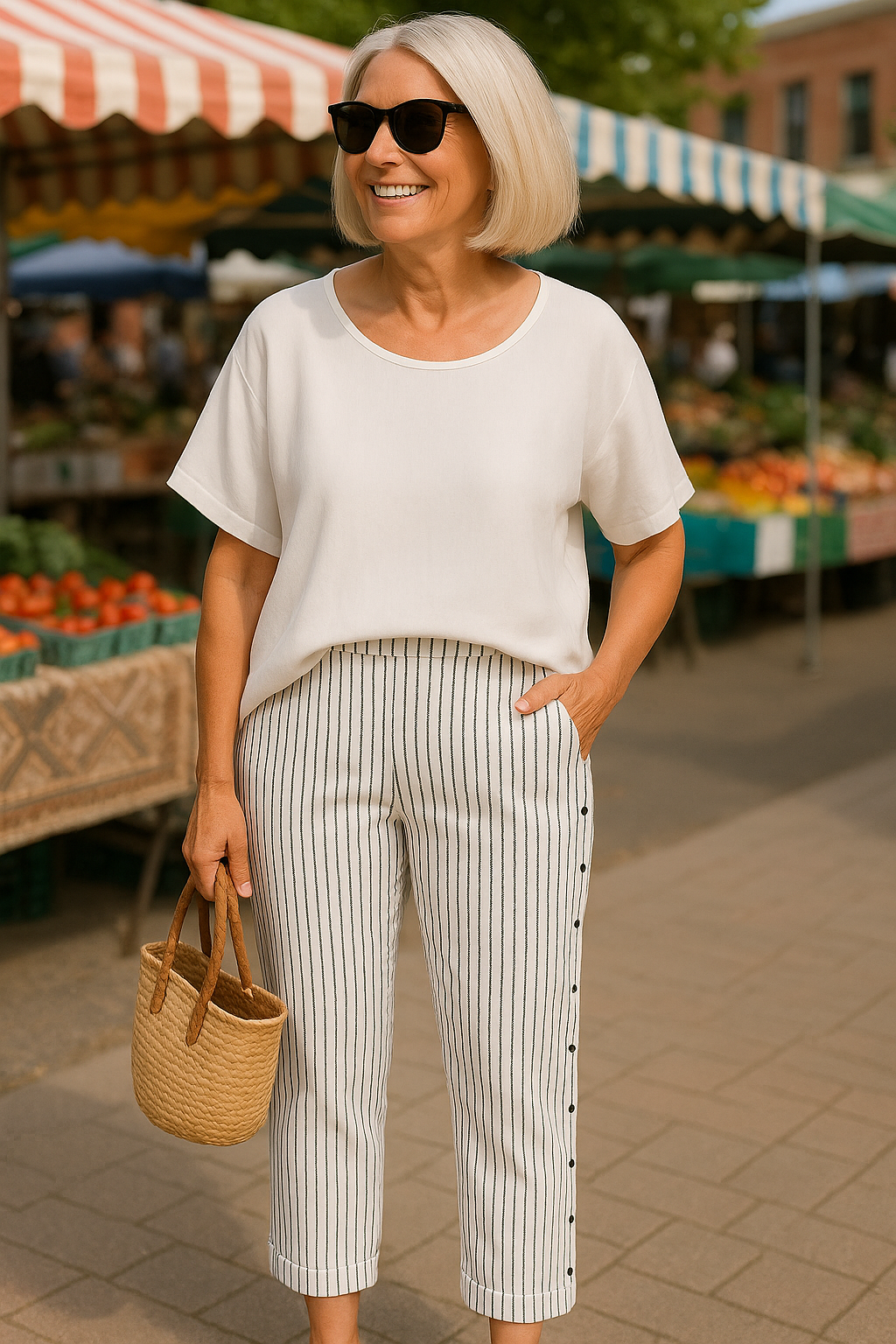 Florence | Pantalon femme confortable à taille élastique, poches profondes