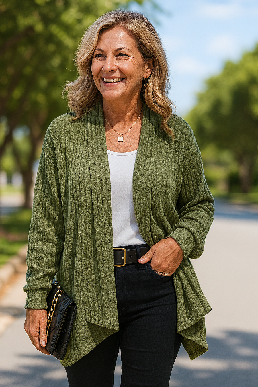 Calina | Cardigan femme en maille légère, élégant et confortable pour l'automne