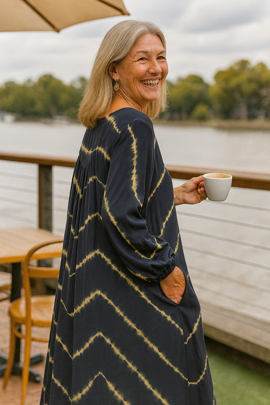 Selora | Robe femme confort à rayures boho, fluide et flatteuse