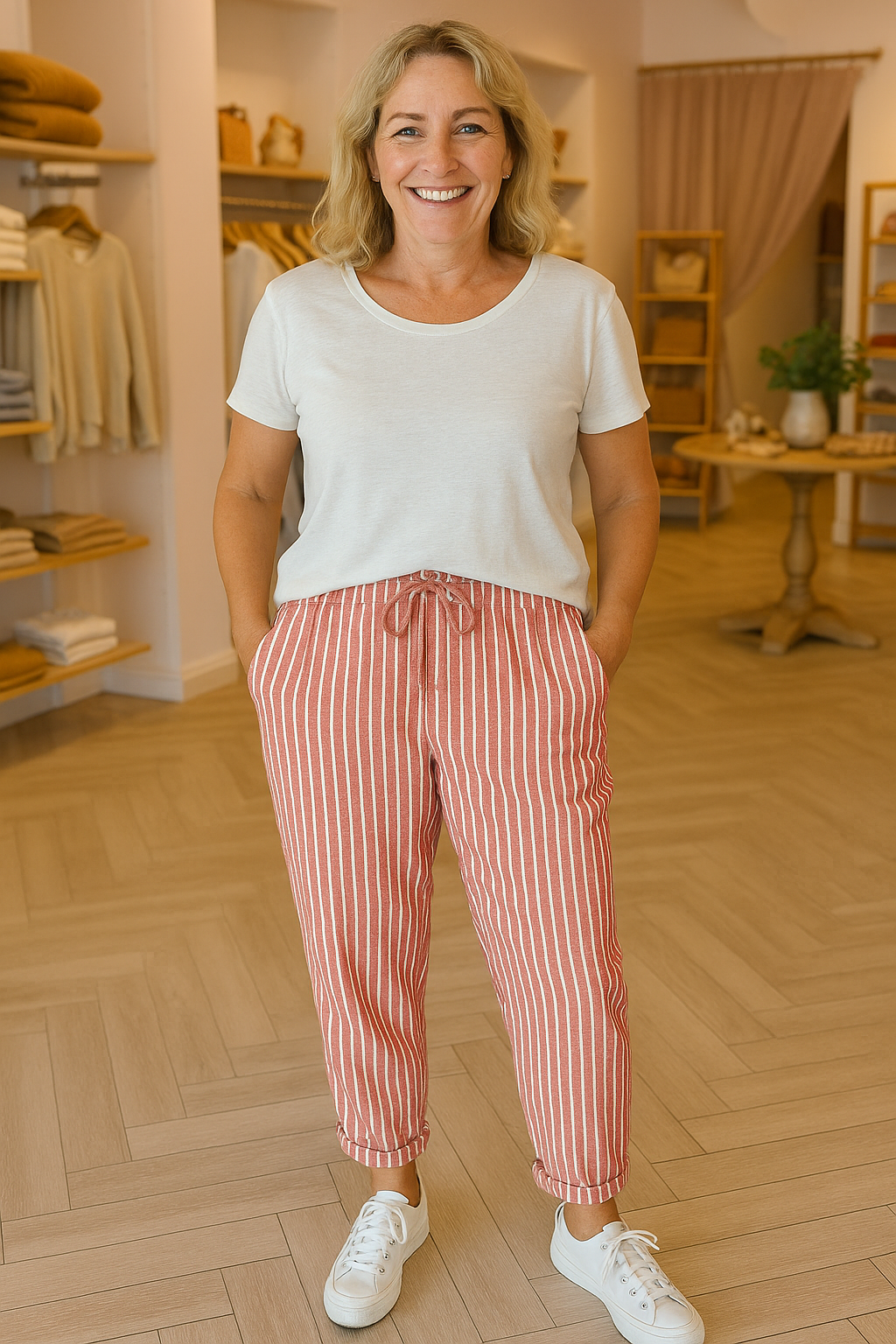 Thea | Pantalon femme en lin frais et confortable pour l'été