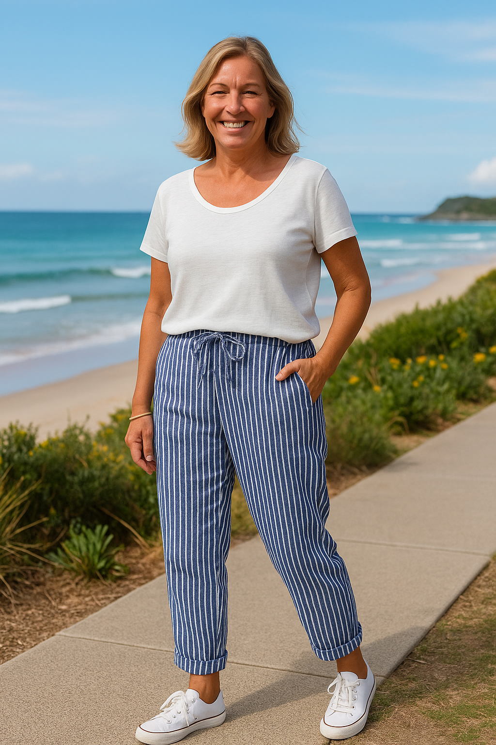 Thea | Pantalon femme en lin frais et confortable pour l'été