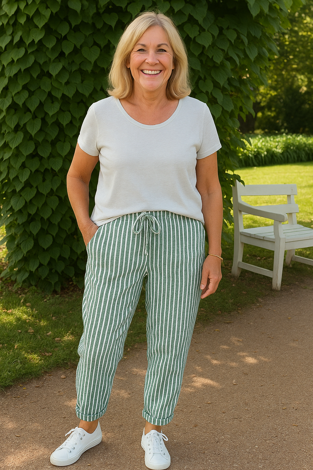 Thea | Pantalon femme en lin frais et confortable pour l'été