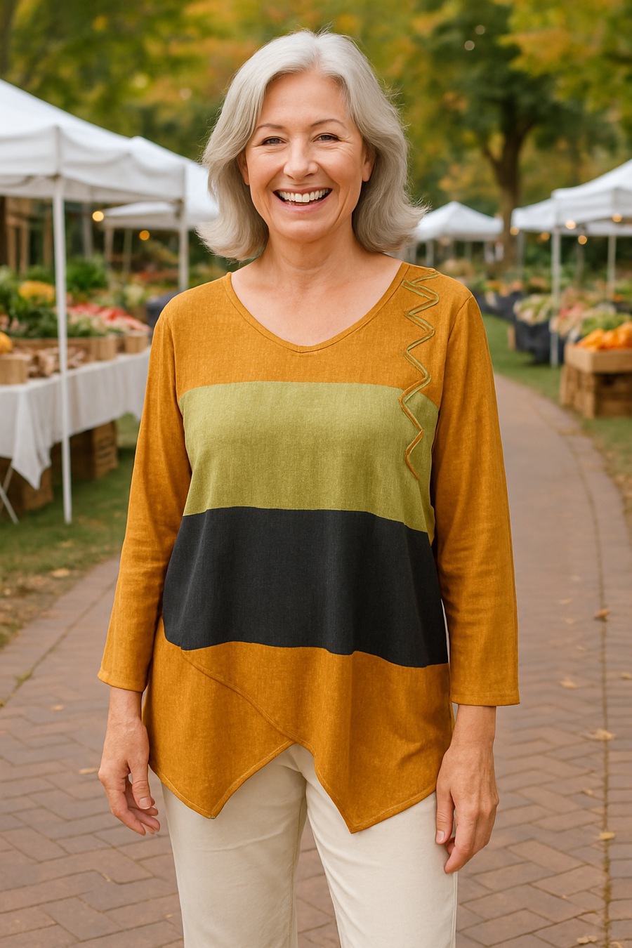 Delphine | Blouse femme col V fluide ample, style moderne toute la journée