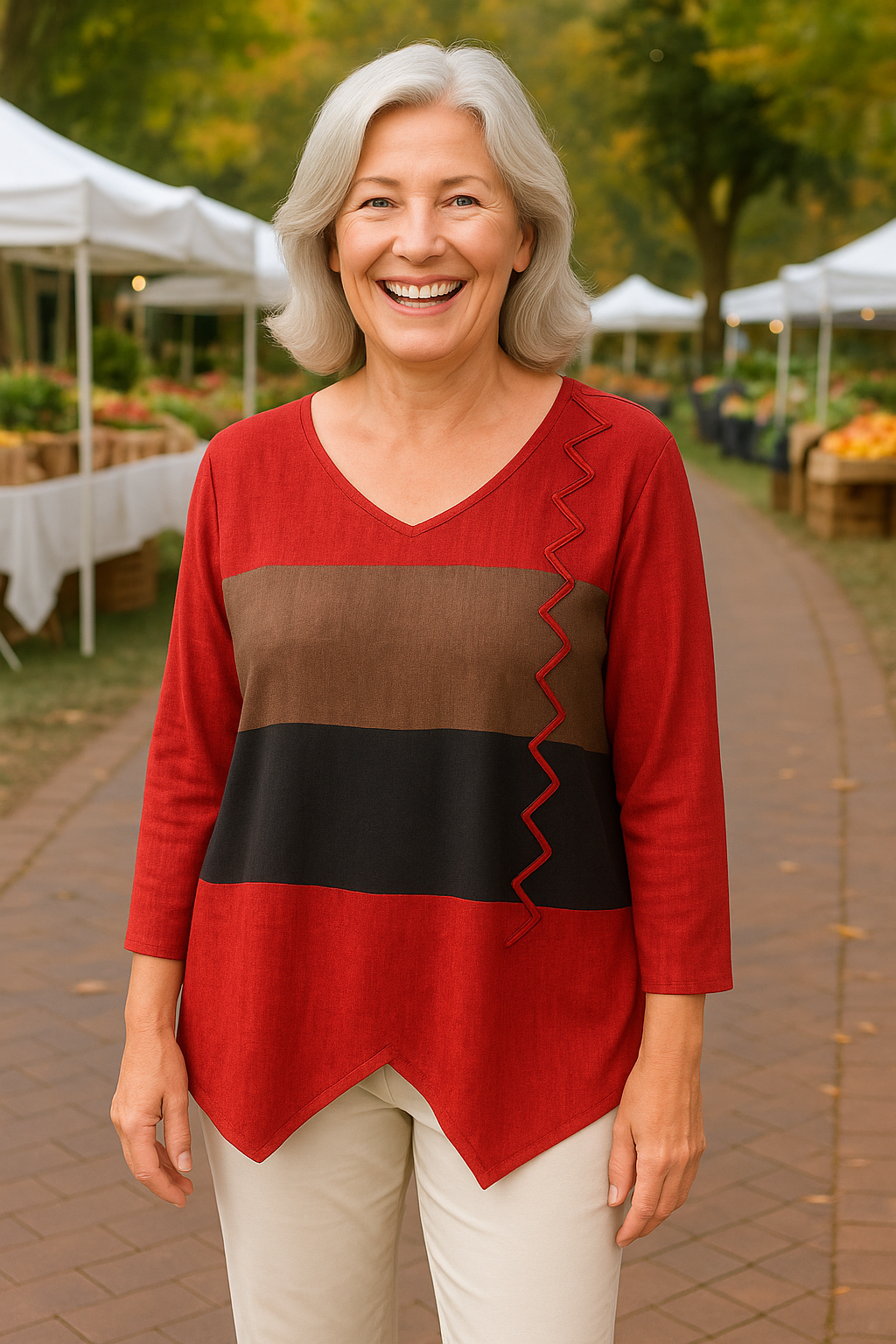 Delphine | Blouse femme col V fluide ample, style moderne toute la journée