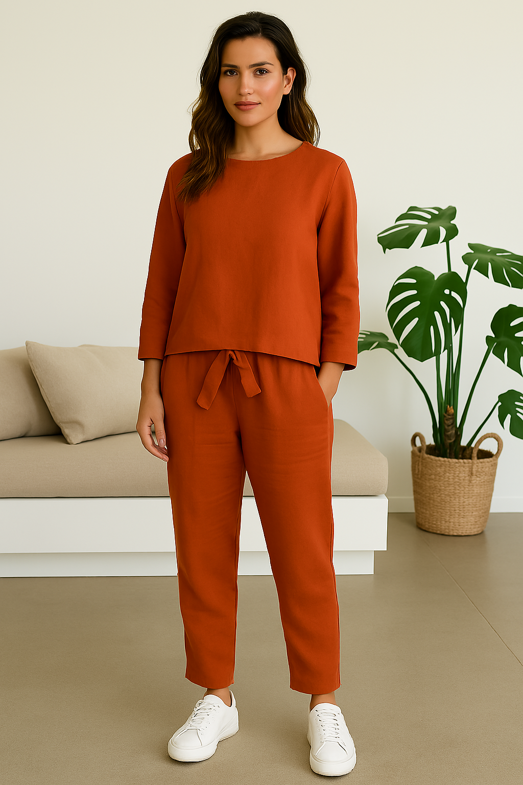Mae | Ensemble deux pièces femme vintage décontracté, tissu respirant pour l'automne