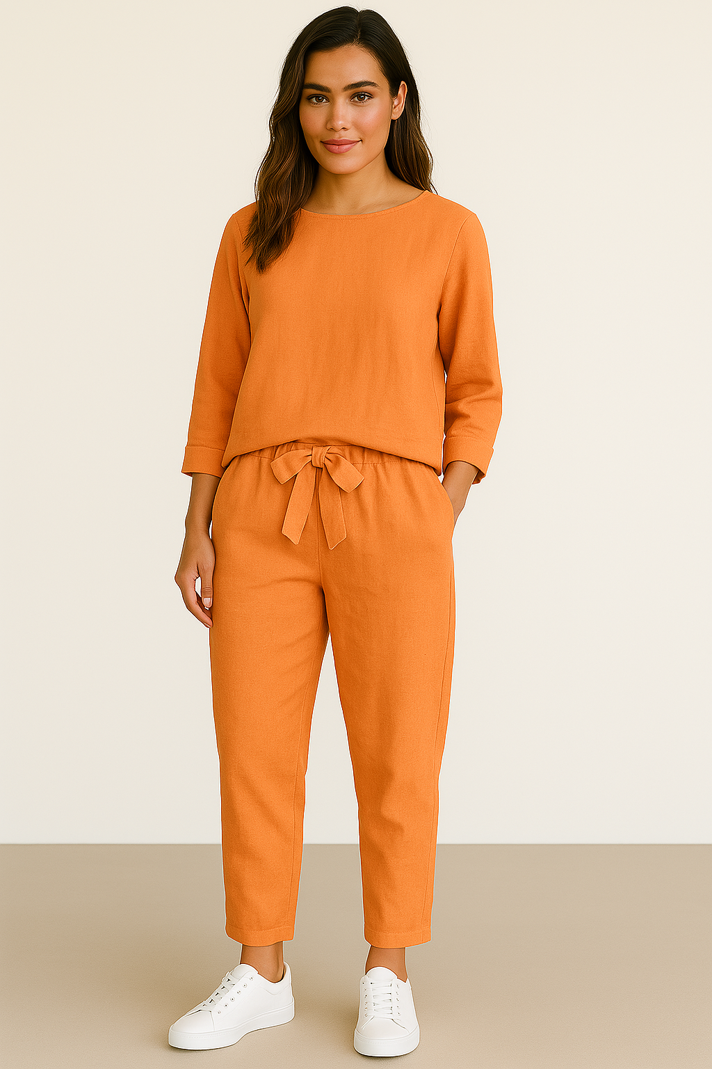Mae | Ensemble deux pièces femme vintage décontracté, tissu respirant pour l'automne