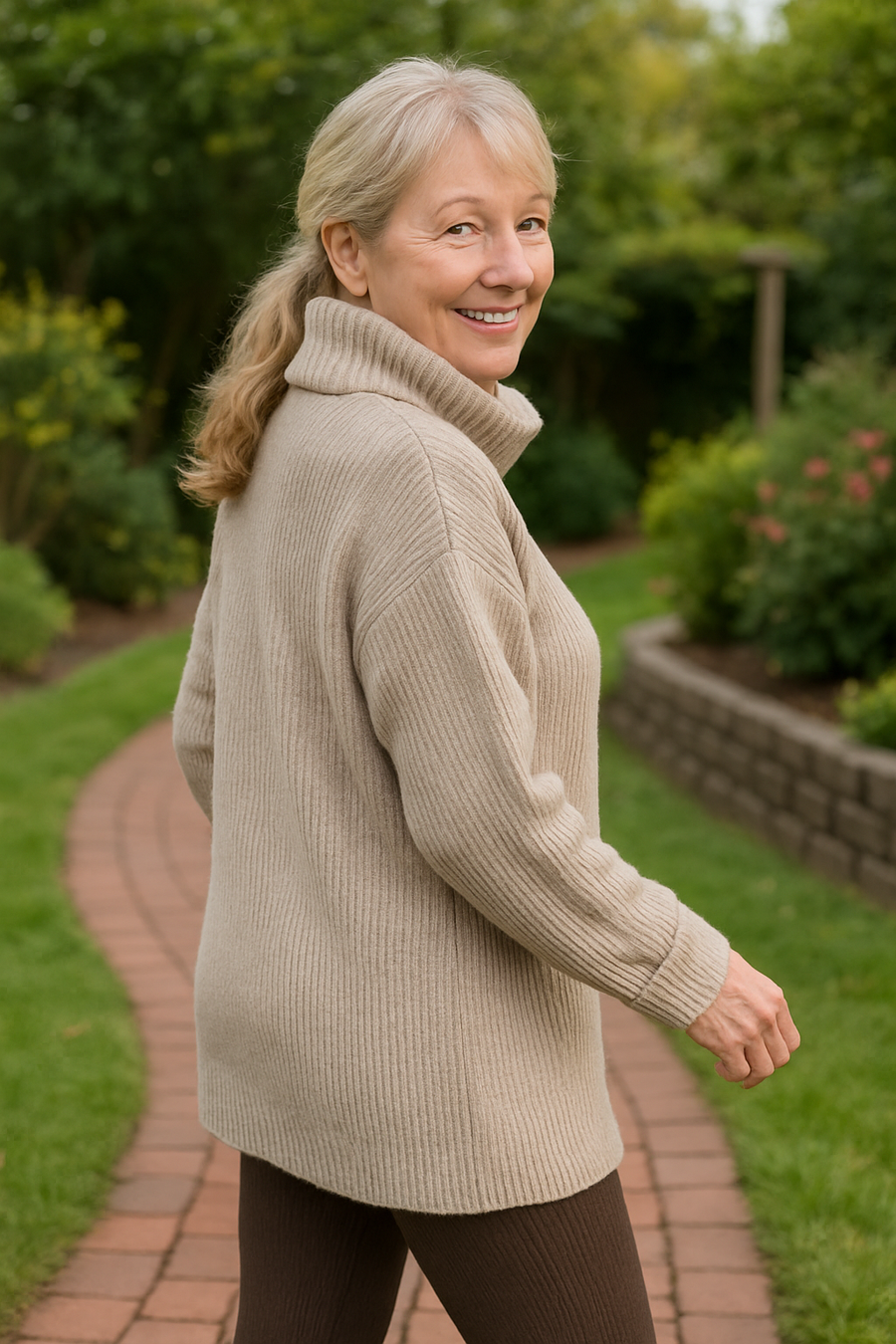 Rowena | Robe pull femme col roulé chaude en maille douce, sans compression
