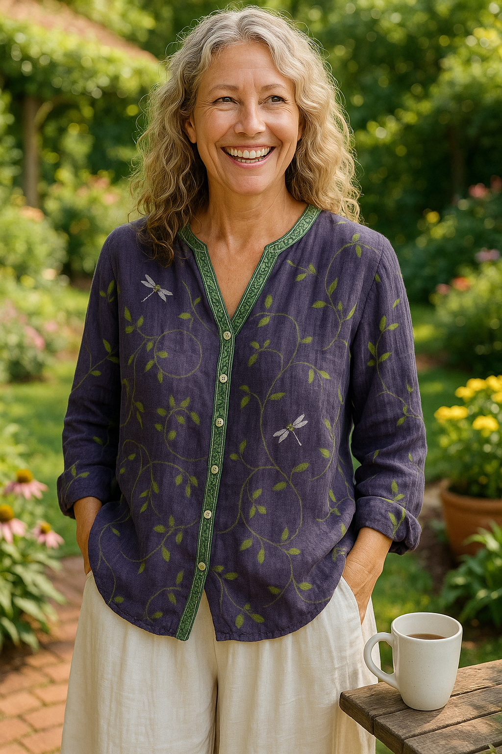 Fern | Blouse femme col V décontractée, style intemporel et confortable