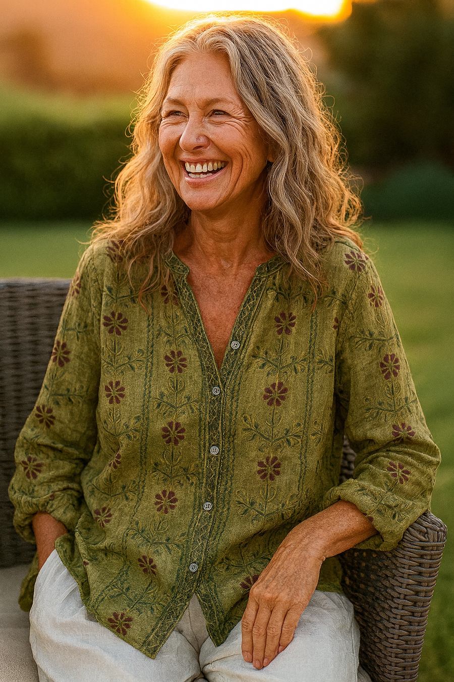Fern | Blouse femme col V décontractée, style intemporel et confortable