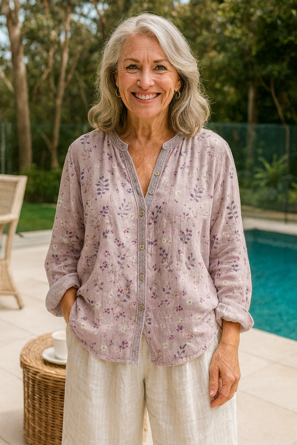 Fern | Blouse femme col V décontractée, style intemporel et confortable