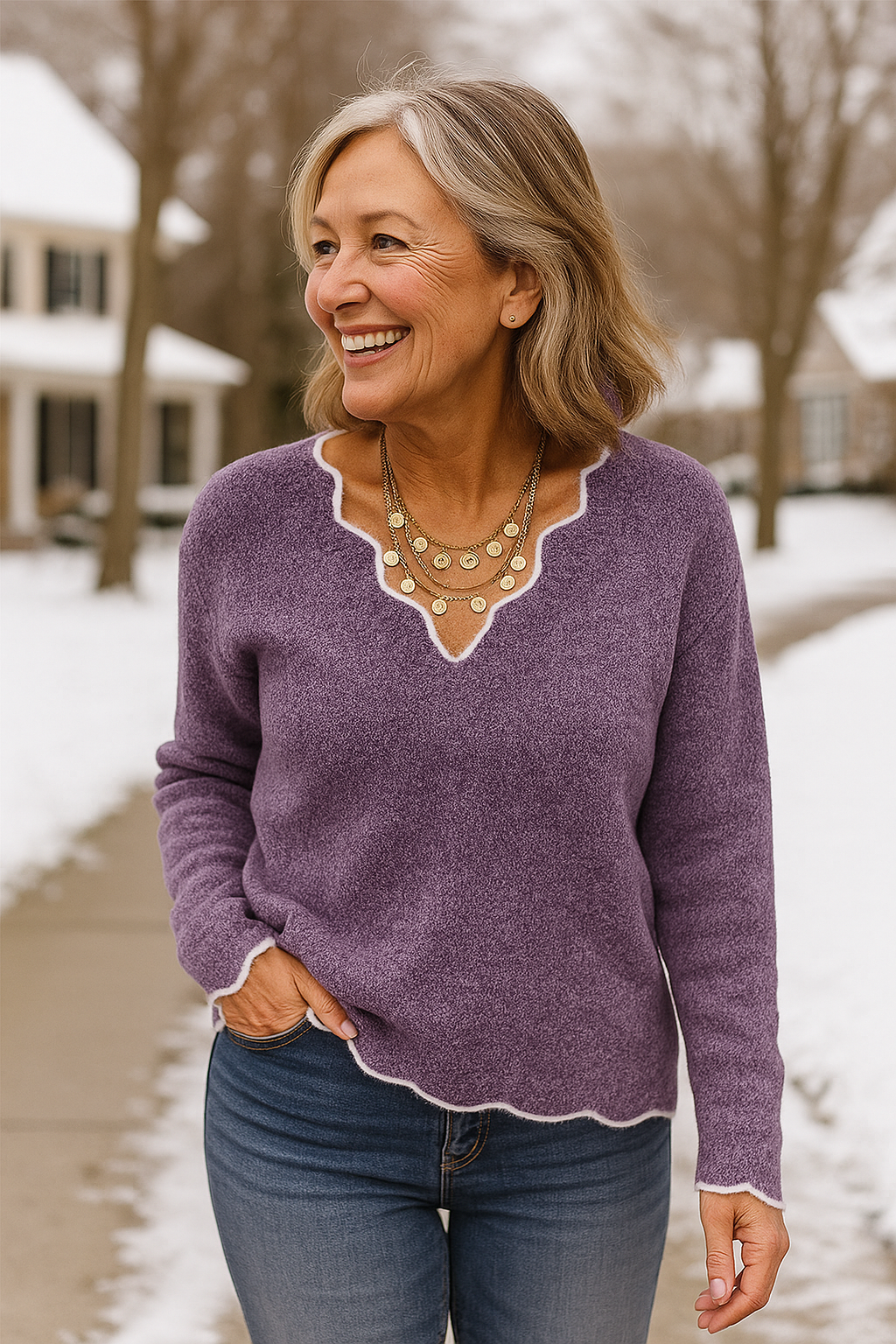 Ruth | Pull femme en maille acrylique ultra-douce, confortable et chaud