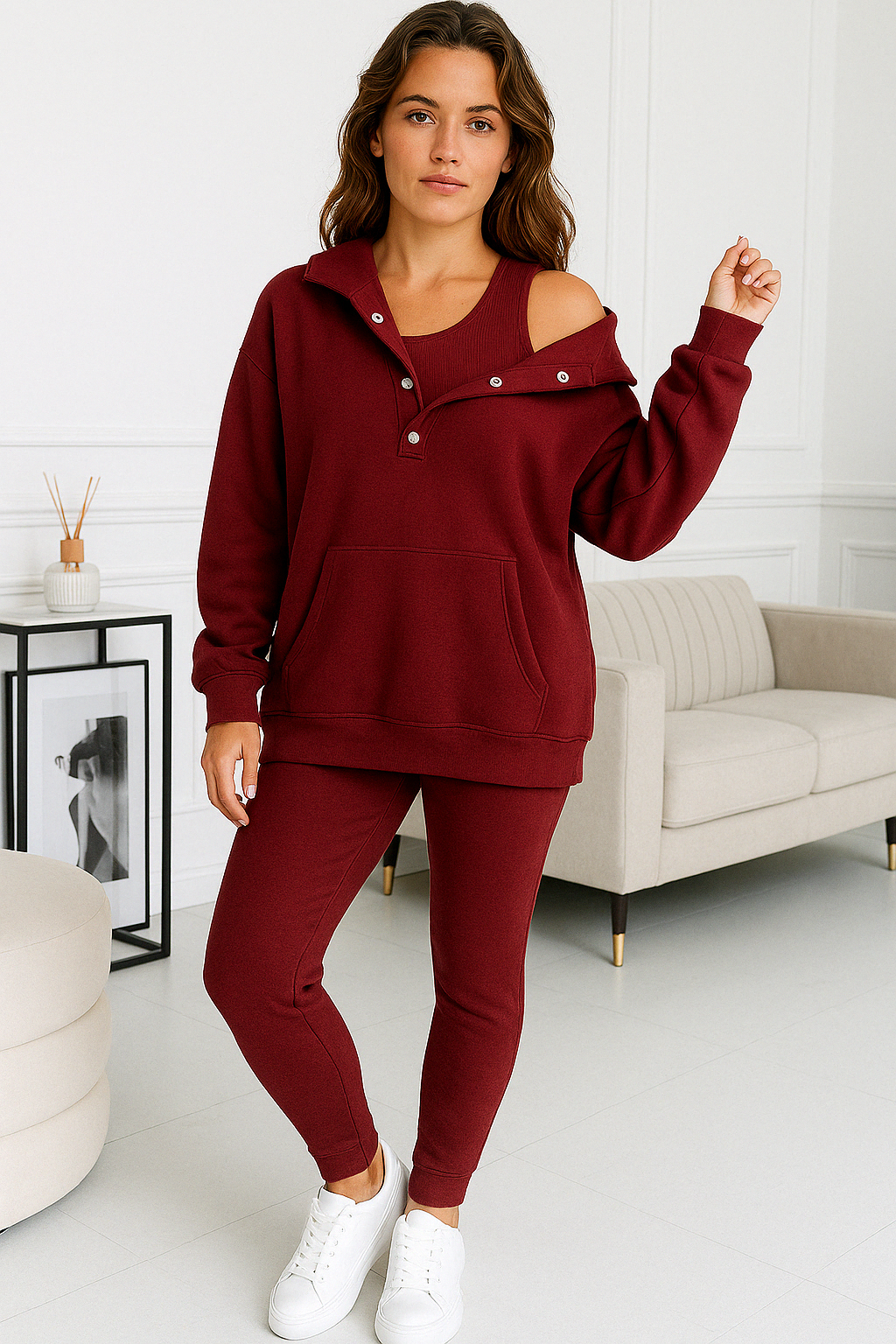 Zaya | Ensemble détente femme trois pièces, confortable et doux pour la maison